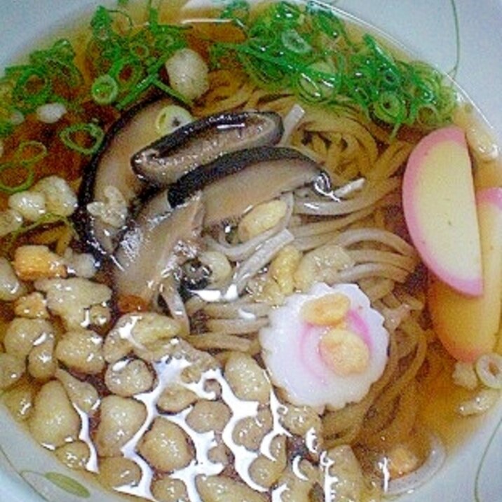 ❤　椎茸の甘煮＆揚げ玉入りお蕎麦　❤